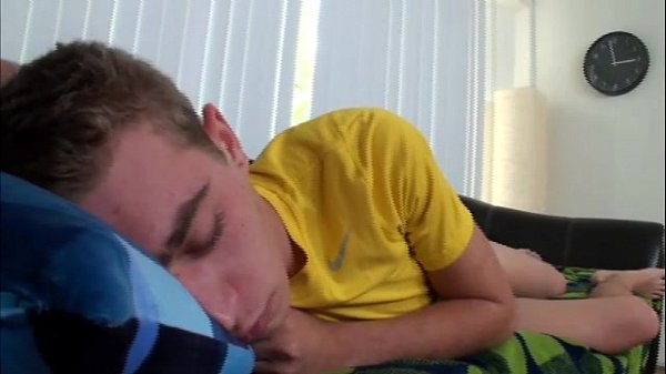 Amateur gay voyeur gets his sleeping roommate hard