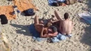 Elia Beach, Mykonos group wank and suck.