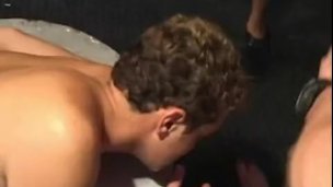 Hardcore gay bukkake scene