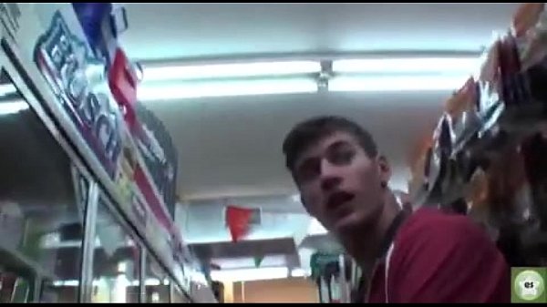 Lad wanks and cums in supermarket ailse while mates wait