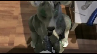 GAY FURRY (ANIMATED YIFF) – Muscle Dragon & Stag Slut Head Fuck [Flash]