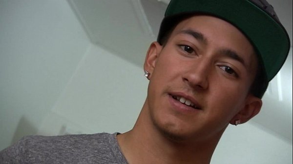 Latino guy jerking off his nice uncut dick