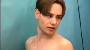 Young naked model takes old meat