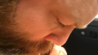 Giving a blowjob in my car