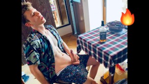 ” SPY CAM ” I caught my Step Brother Jerking Off and Drinking Whiskey in my room / Big Dick / Teen /