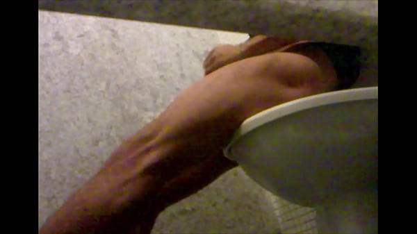 Hot guy caught jerking in airport toilet