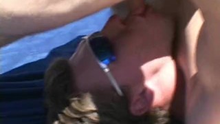 Hot guy self sucking in the sun and cumming in his mouth and on his face