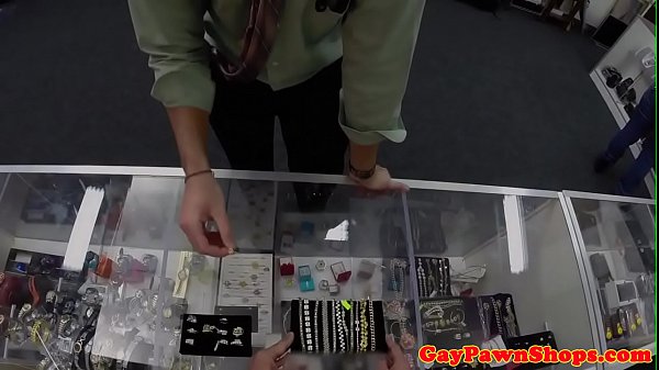 Pawnshop amateur drenched in cum for cash