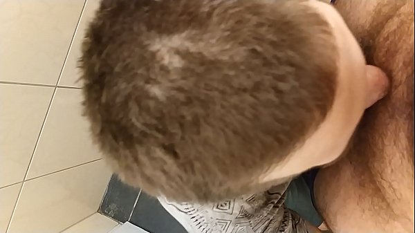 Deep throat blowjob in a mall restroom