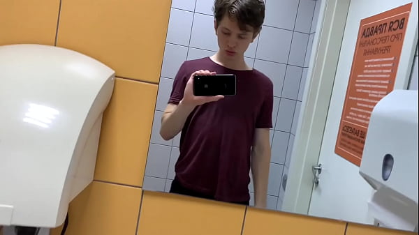 Hot Boy Jerkin off in Toilet at Gym (RISKY)/ almost Caught ! /hunks /cute