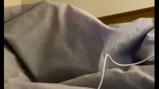 Under the covers masturbating while friend in same room. Hot cumming straight guy wanking, cumshot