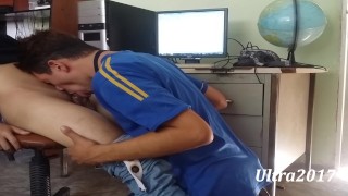 Sucking my coworker on my breakfast