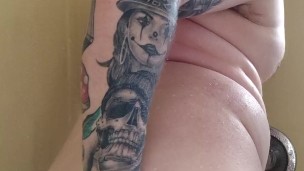 3 balloons and 1 dildo in my ass in shower