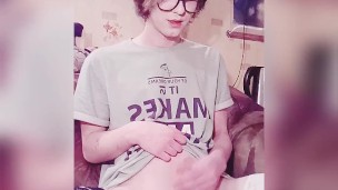 Hattabi4ik Cute Crossdresser Jerking Off On Camera And Hot Cumming