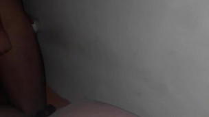 Horny guy with hairy cock fleshlight fuck, shoot big load on stepsister bra