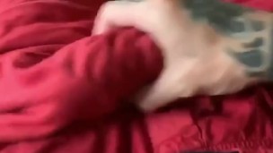 Jerking my hard cock through my shorts