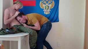 blowjob to a soldier in the cafeteria before lunch