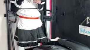 Femboy Maid Cums fast in Bondage