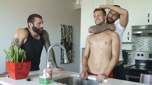 Fit Step Son Benjamin Blue Submits His Tight Asshole To Two Tattooed Hunks – DadCreep