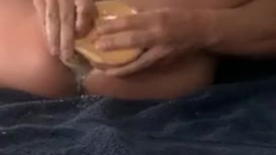 giant dildo squirts in anal