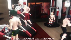 Hero's Workout – Foursome: Midoriya Bakugo Ida Todoroki – My Hero Academia 3D Animation Parody