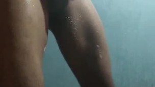 Big Cock Asian Malay guy masturbate and cum while shower