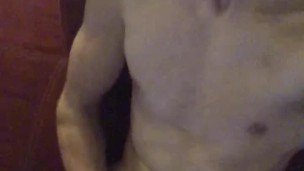 Getting hot and sweaty stroking my cock on the couch