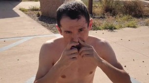 Naked and Cumming on my balls in Public!