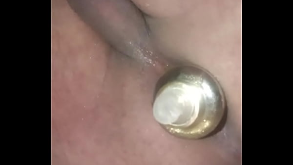 Gay sticks body spray up her ass