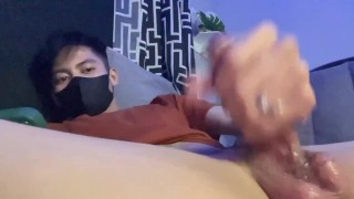 jerking my big dick until i cum