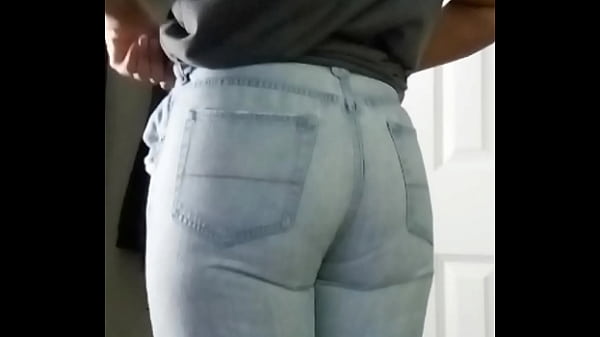 Trying on jeans