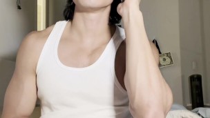 jerking off and cumming while on the phone