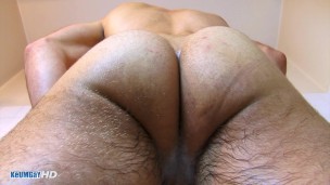 Handsome Alex can't take a shower without being sucked by us.