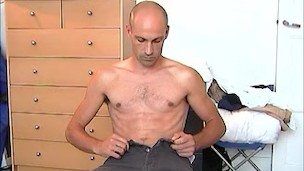 Hot fit daddy lets us to wank his hard dick for his 1st time !