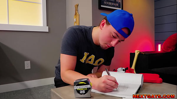 Jacob Acosta and Masyn Thorne tries their gloryhole and leads them to having gay sex