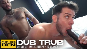 Cutler and Malik fuck and take turns in Teddy's mouth and ass with their big dicks at Cutler's Den