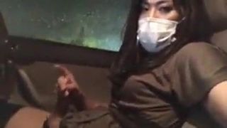 Asian CD Masturbating in her car