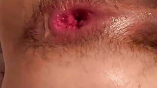 Asian Boi pounds hole with 10in dildo