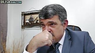 Asian stud doggystyled in anal hole by bareback lover