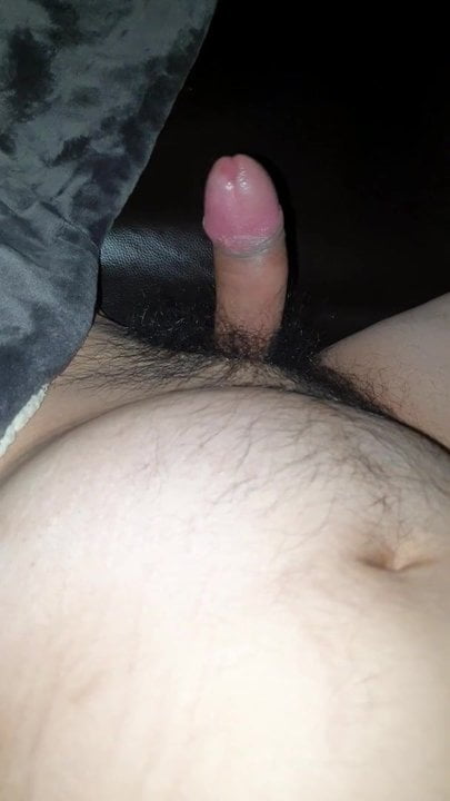 Asian chubby slap pinkhead cock and precum.