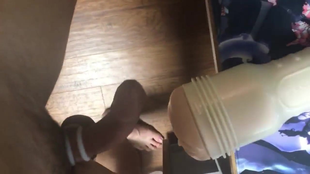 Asian wearing cockring and cum