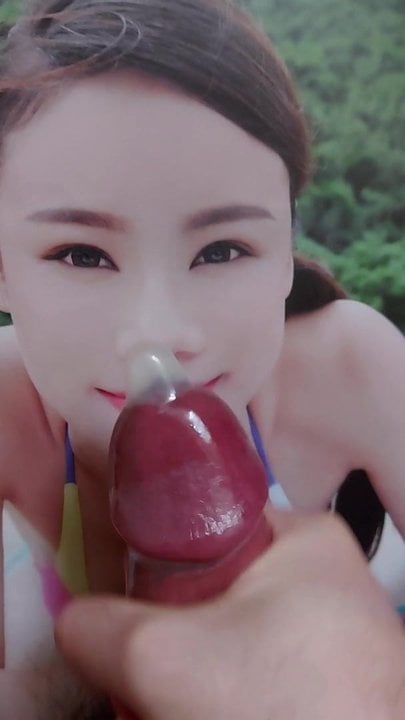 Condom Play Tribute for Asian Model