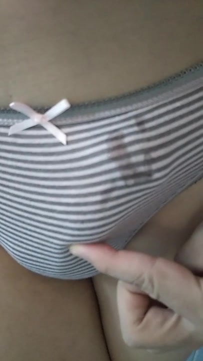 middle-aged asian’s panty with precum