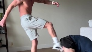 Hot Jock Colt Spence Kicks, Ballbusts and Dominates Blindfolded Sub SoleMateLA