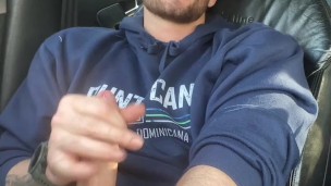 Pulling over to wank my fat cock in the car park