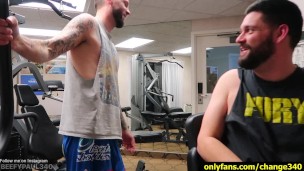 Tattooed College Guy Breeds me after meeting him at the Hotel Gym