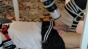 Tied up Femboy is Tormented by their Toy