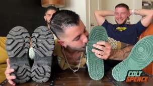 Colt Spence and Buddy Loc Rios get Fat Feet and Dicks Worshiped by Nick Charms