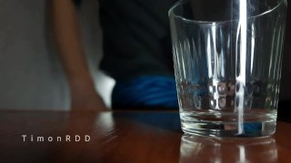 Dominant guy orders imaginary friend to suck dick