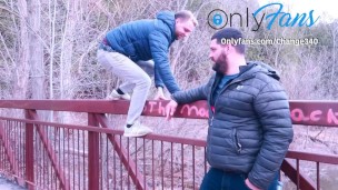 Exhibitionist Hook Up in a Public Lobby Washroom – we sneak out the stall and finish by urinals RISK